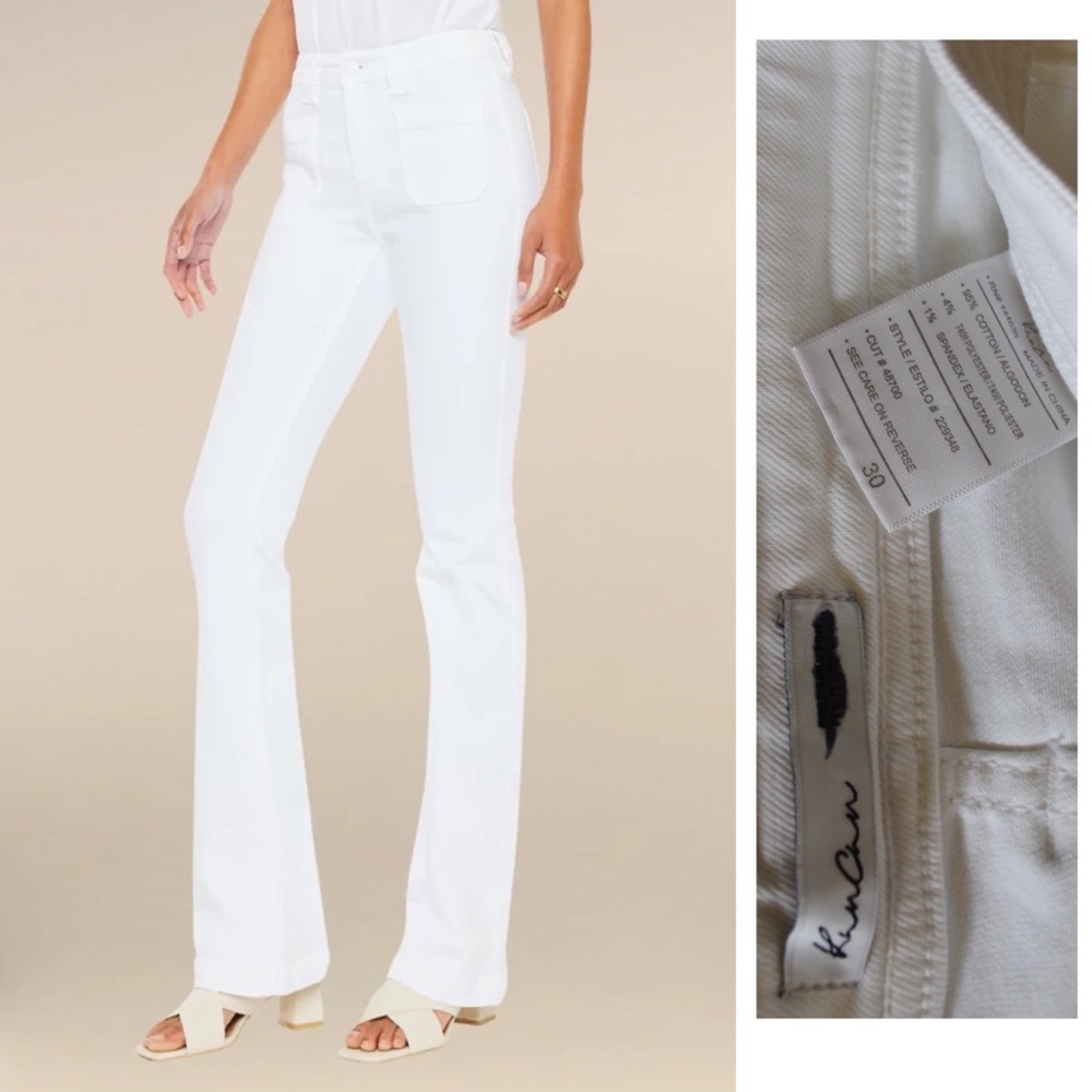 KanCan NWOT White Patch Pocket High Rise Bootcut Pants 30 10